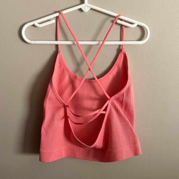 Colsie - For Target Pink Ribbed Spaghetti Strap Tank - Picture 2 of 3
